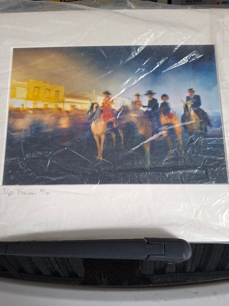 flip franssen  bedevaart in el rocio  1959, Ophalen of Verzenden, Zo goed als nieuw, Minder dan 50 cm, Schilderij