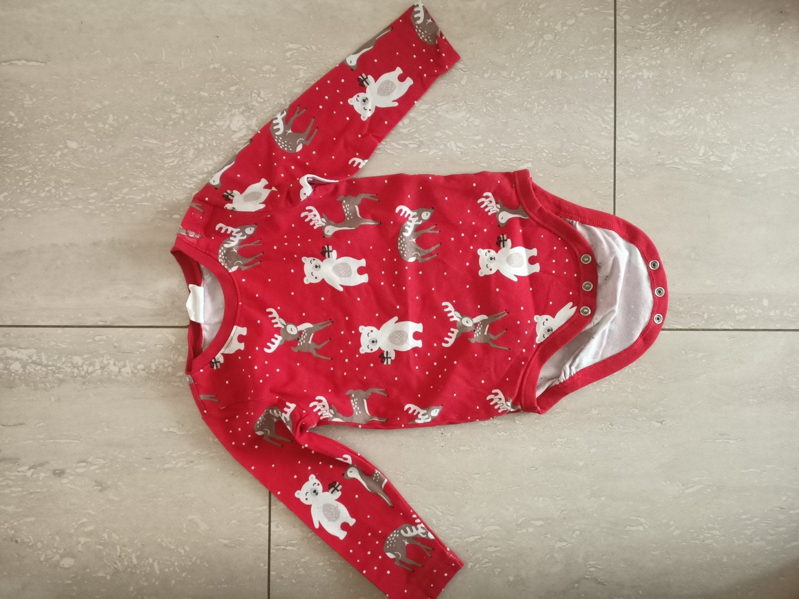 KappAhl romper met kerstprint - maat 74, Nacht- of Onderkleding, Gebruikt, Jongetje of Meisje, KappAhl