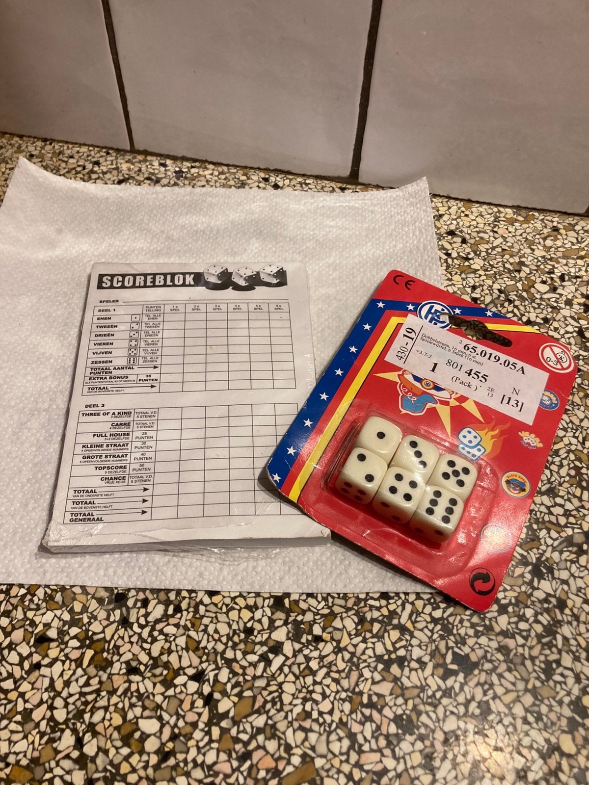 Spelletje yahtzee, Ophalen of Verzenden, Zo goed als nieuw