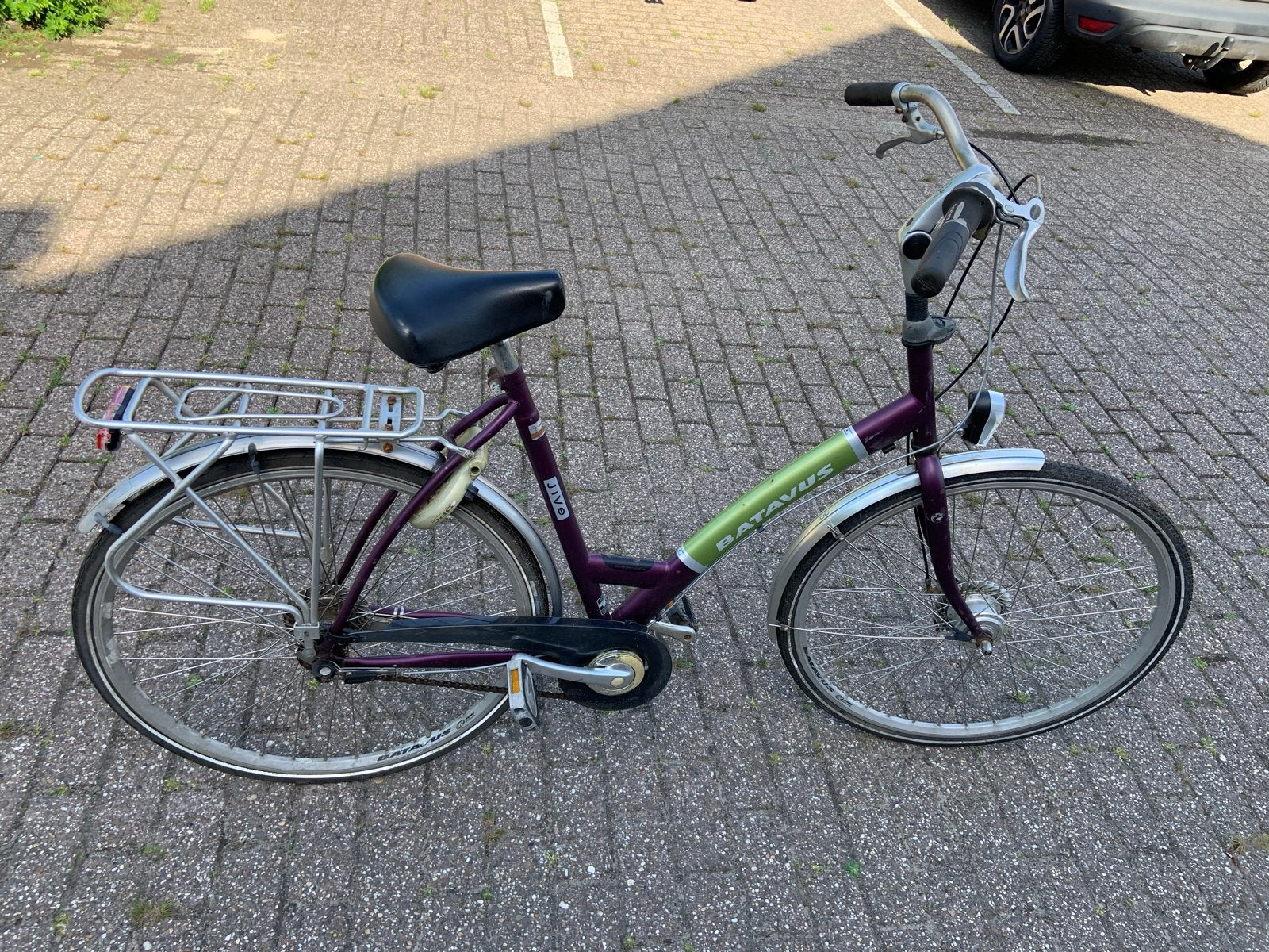 Batavus damesfiets, paars, 28 inch, 3 versnellingen, Fietsen en Brommers, Fietsen | Dames | Damesfietsen, Terugtraprem, Versnellingen
