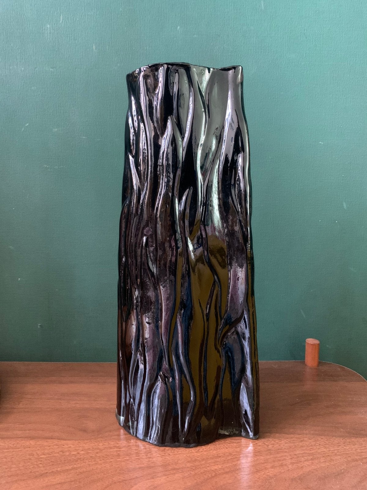 Grote handgeblazen glazen design vaas, -, Zwart, -, Ophalen of Verzenden