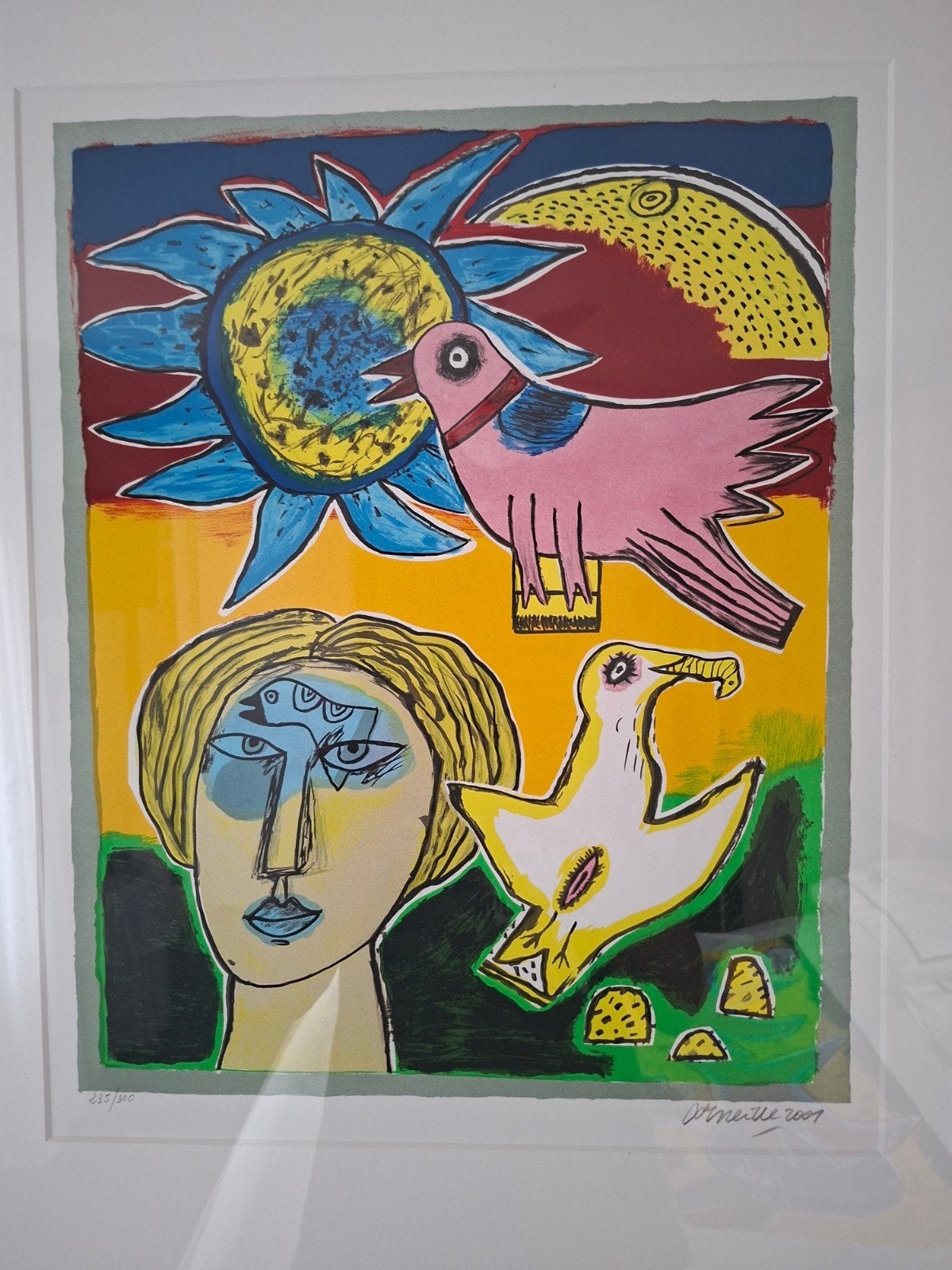 Corneille Zeefdruk: Vrouw, Zon en Vogels (2009), Genummerd, Flora en Fauna, Zeefdruk, 2000 tot heden