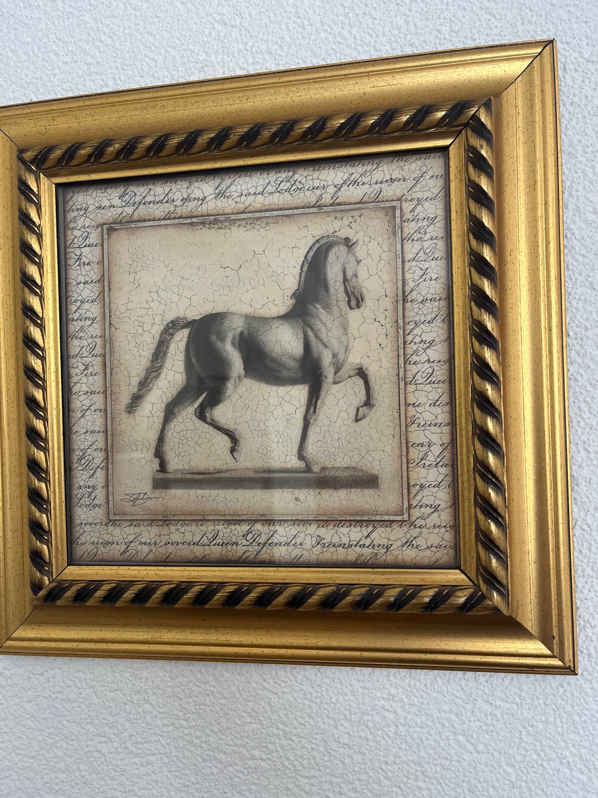 2 Brocante lijsten met paardenafbeelding, Ophalen of Verzenden