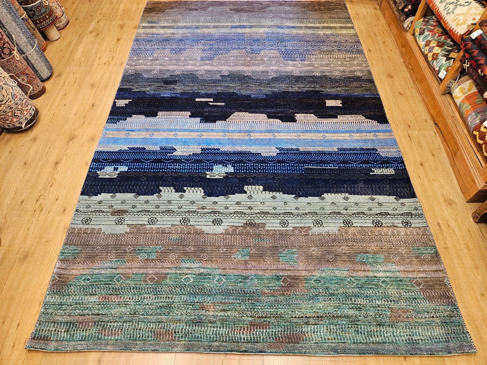 Handgeknoopt oosters tapijt modern 312x195, Info@SlatsAntiek.nl, Crème, Perzisch, 150 tot 200 cm