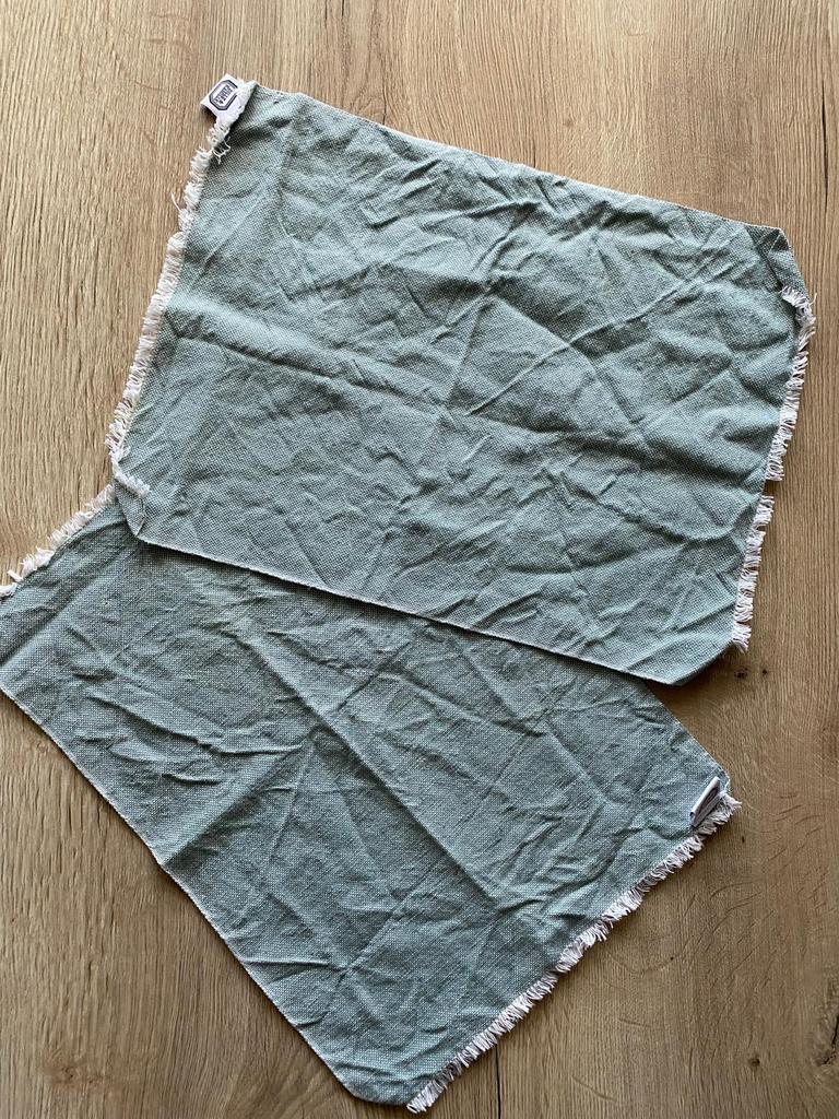 2x Dille & Kamille placemats / doeken – groen – 100% katoen, Ophalen of Verzenden, Gebruikt, Groen, Placemat