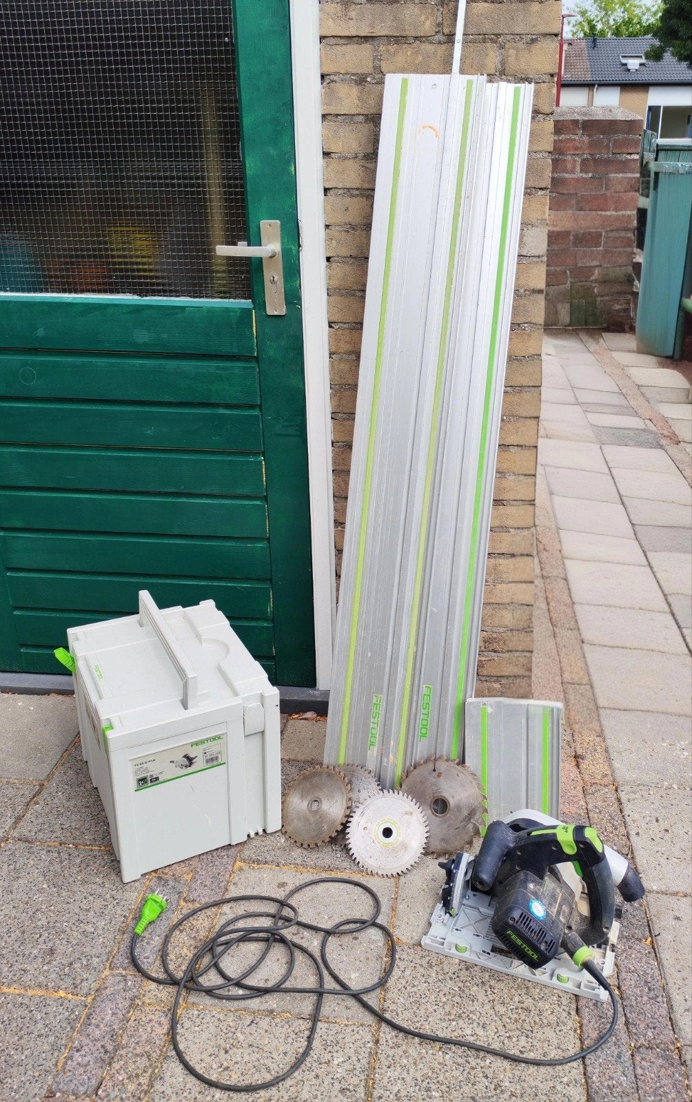 Festool TS 55 Q-Plus invalzaag + Systainer + 2 geleiderails, Ophalen, Gebruikt, Invalzaag, 600 tot 1200 watt