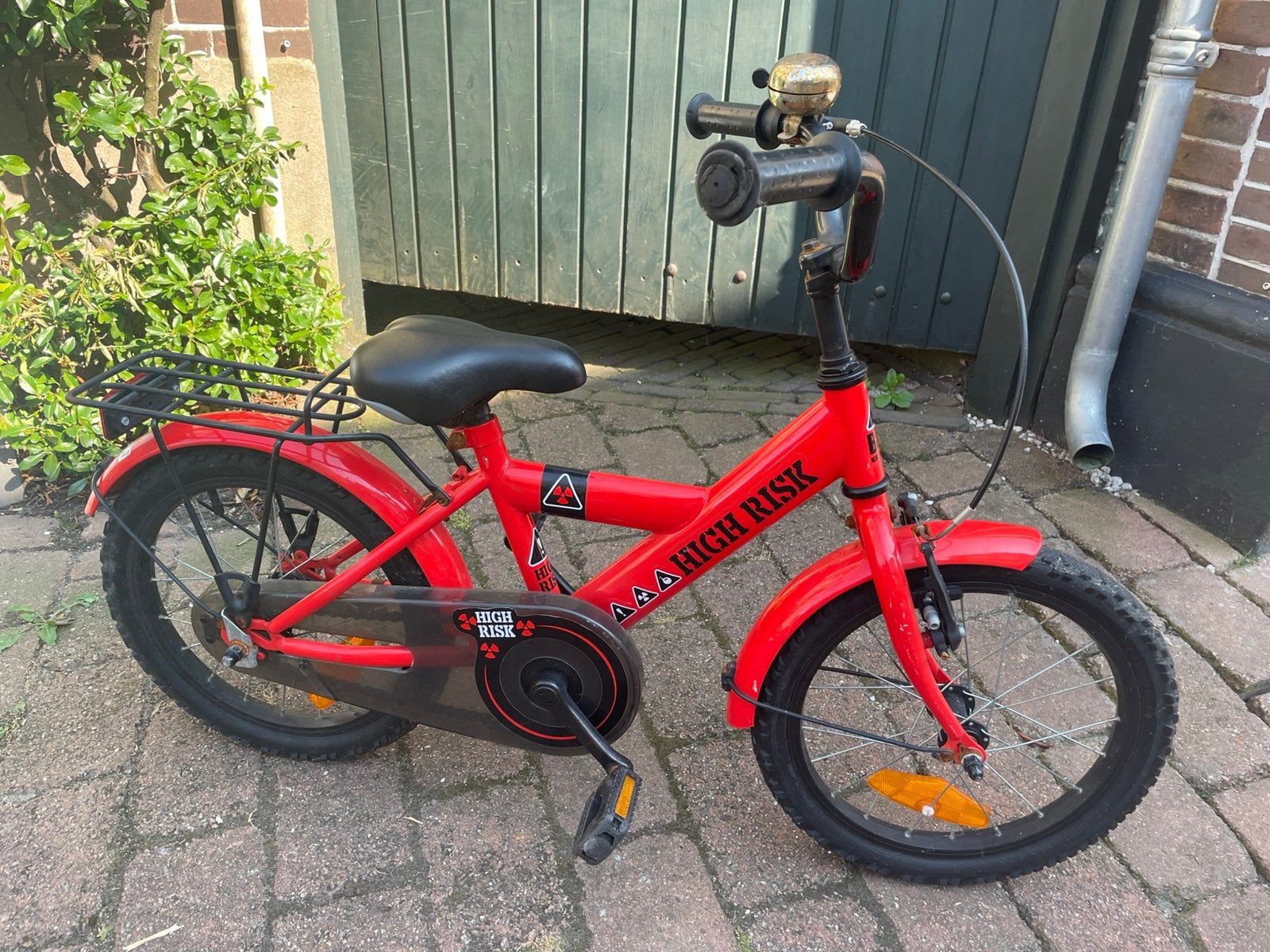 Rode kinderfiets 16 inch, Fietsen en Brommers, Ophalen, Gebruikt, Terugtraprem, 16 tot 20 inch