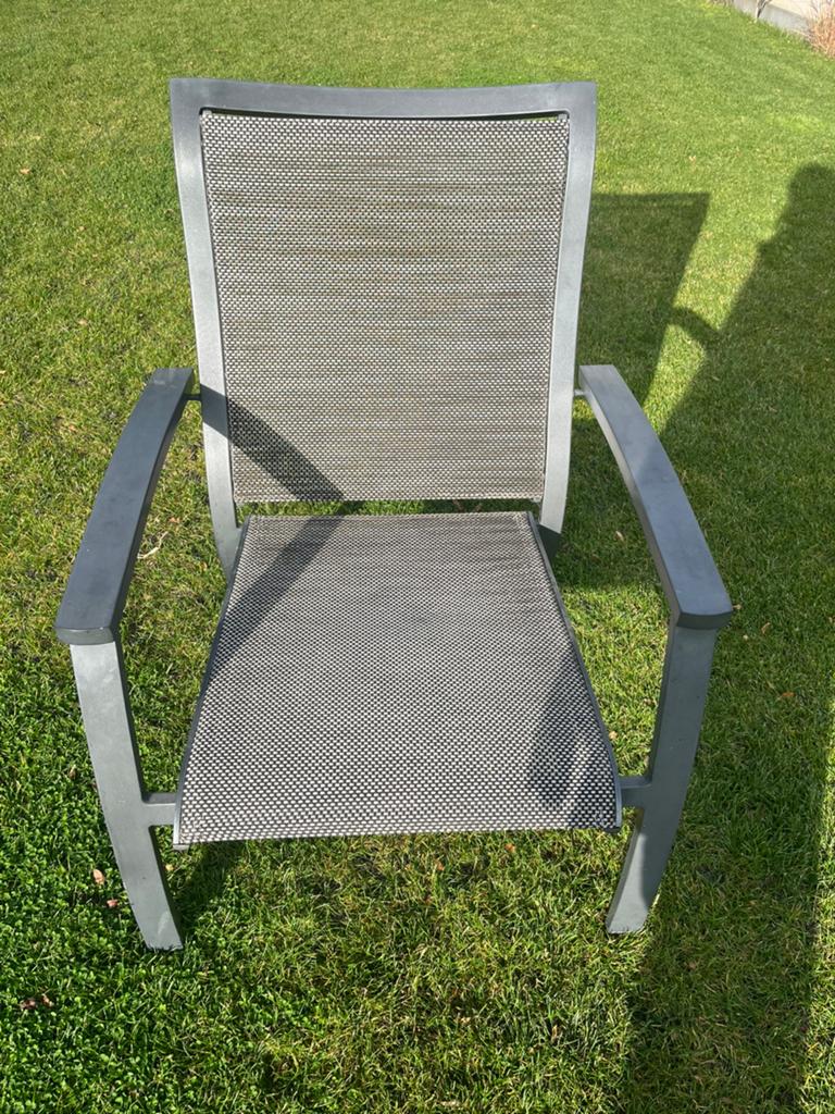 5x tuinstoelen, Tuin en Terras, Tuinstoelen, Gebruikt, Aluminium, Stapelbaar, Ophalen