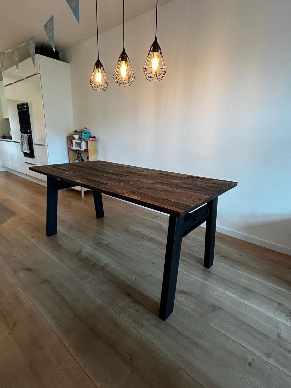Dutchbone Eettafel Crude 180x90 cm, Gebruikt, 150 tot 200 cm, Vier personen, Rechthoekig