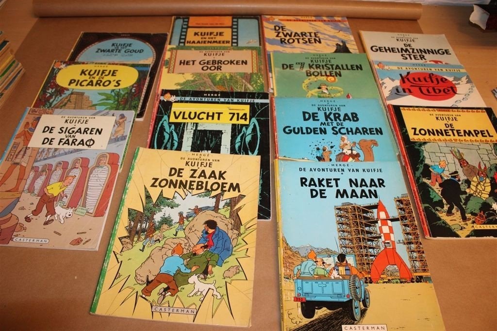 Partij Kuifje — 14 Casterman Strips van Hergé, Eén stripboek, Ophalen of Verzenden, Gelezen