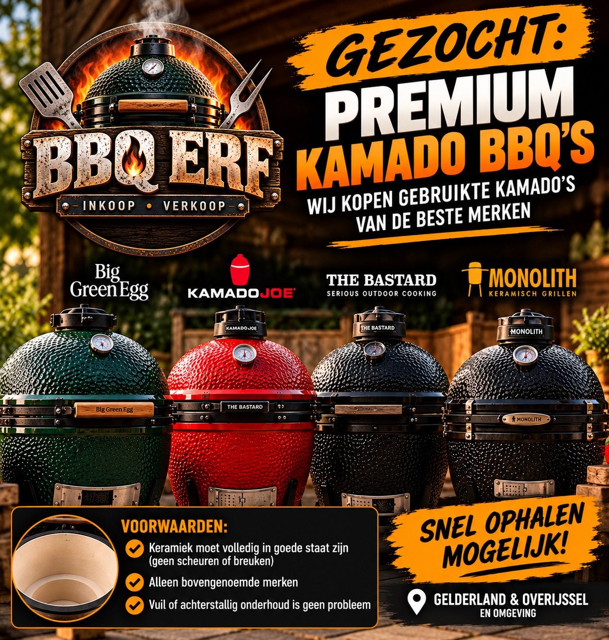 GEZOCHT: Kamado BBQ, Ophalen