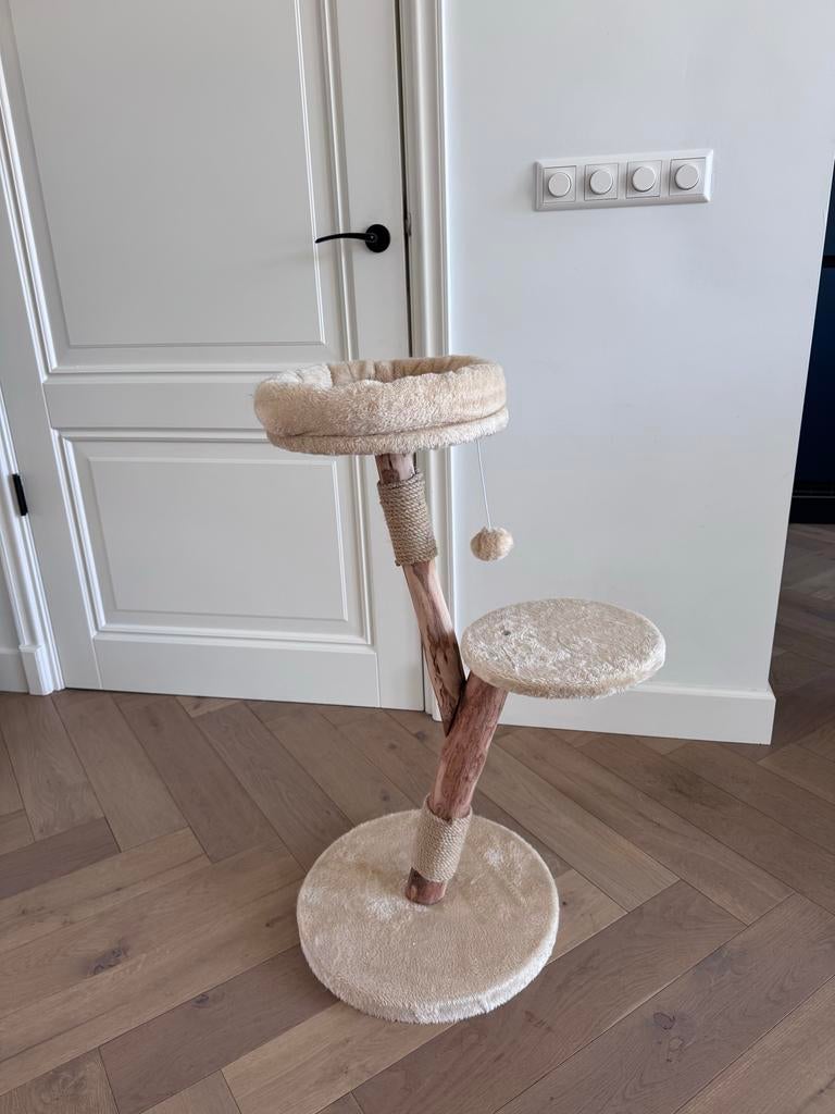 Mooie kattekrabpaal van echt hout., Dieren en Toebehoren, Krabmeubelen, Ophalen, Zo goed als nieuw, Krabpaal