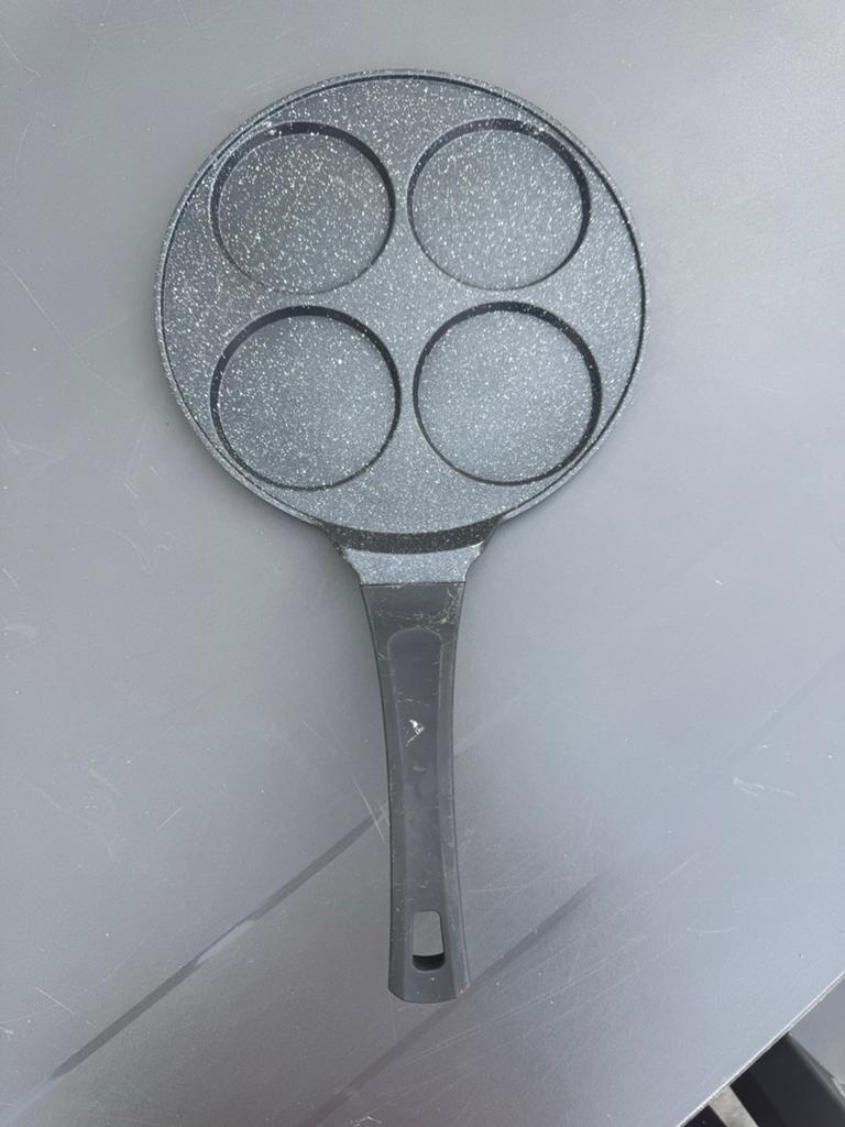 Pannenkoekenpan met 4 vormen - Inductie geschikt, Huis en Inrichting, Keuken | Potten en Pannen, Ophalen, Inductieplaat, Aluminium