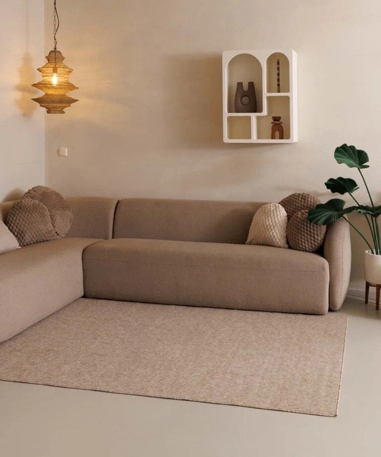 Laagpolig vloerkleed – beige 300x400 nieuw, Beige, Ophalen of Verzenden, 200 cm of meer, Rechthoekig