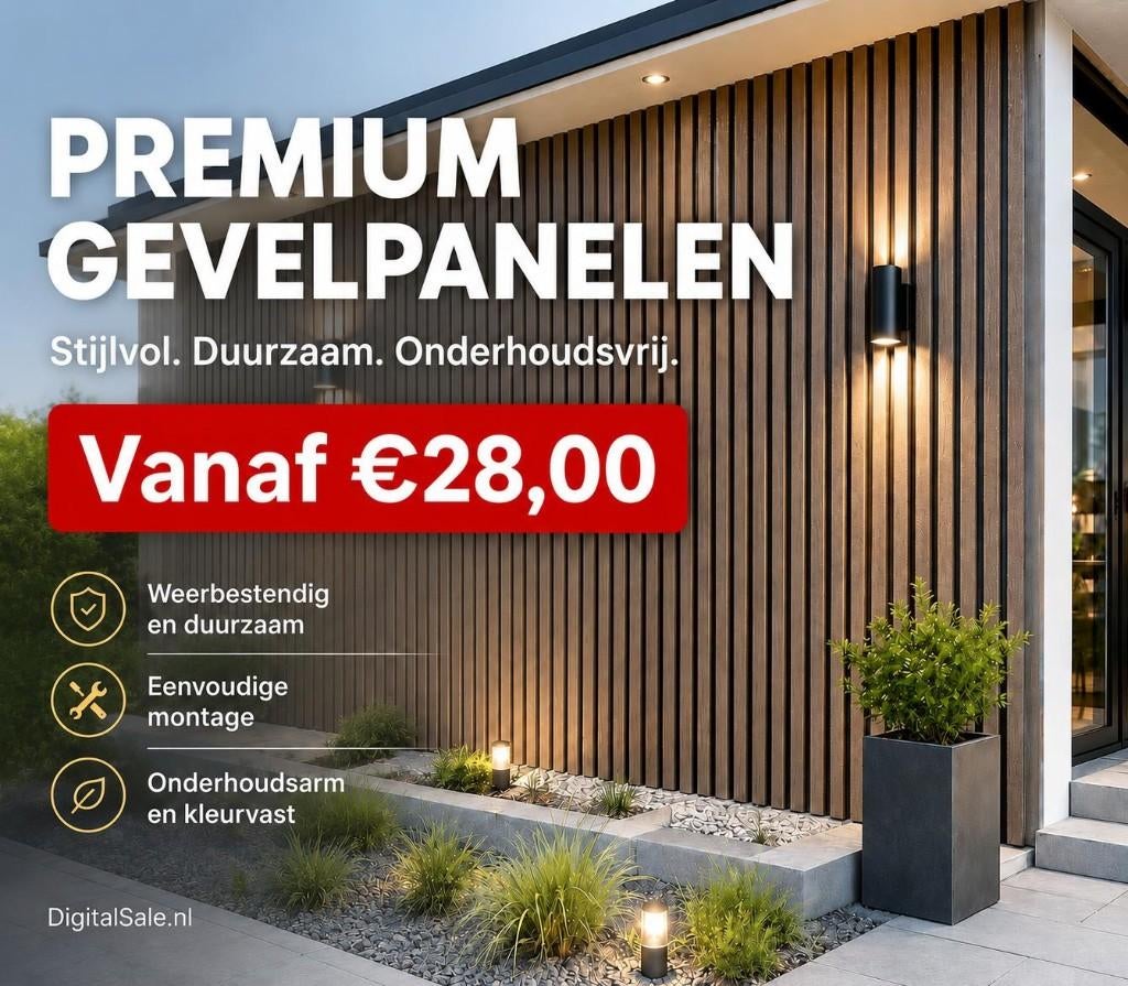PREMIUM GEVELPANELEN – Gevelbekleding, Lelystad, Verzenden, Nieuw, Info@mail.digitalsale.nl