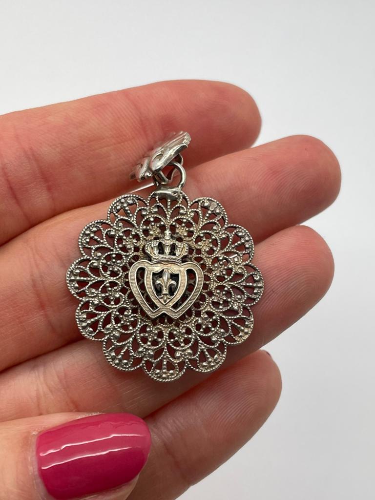E24 Prachtige zilveren hanger Viana hart, Ophalen of Verzenden, X, Hart, Zilver