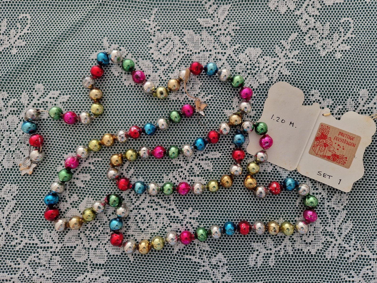 antieke oude kerstslingers van glas. set 1, Ophalen of Verzenden