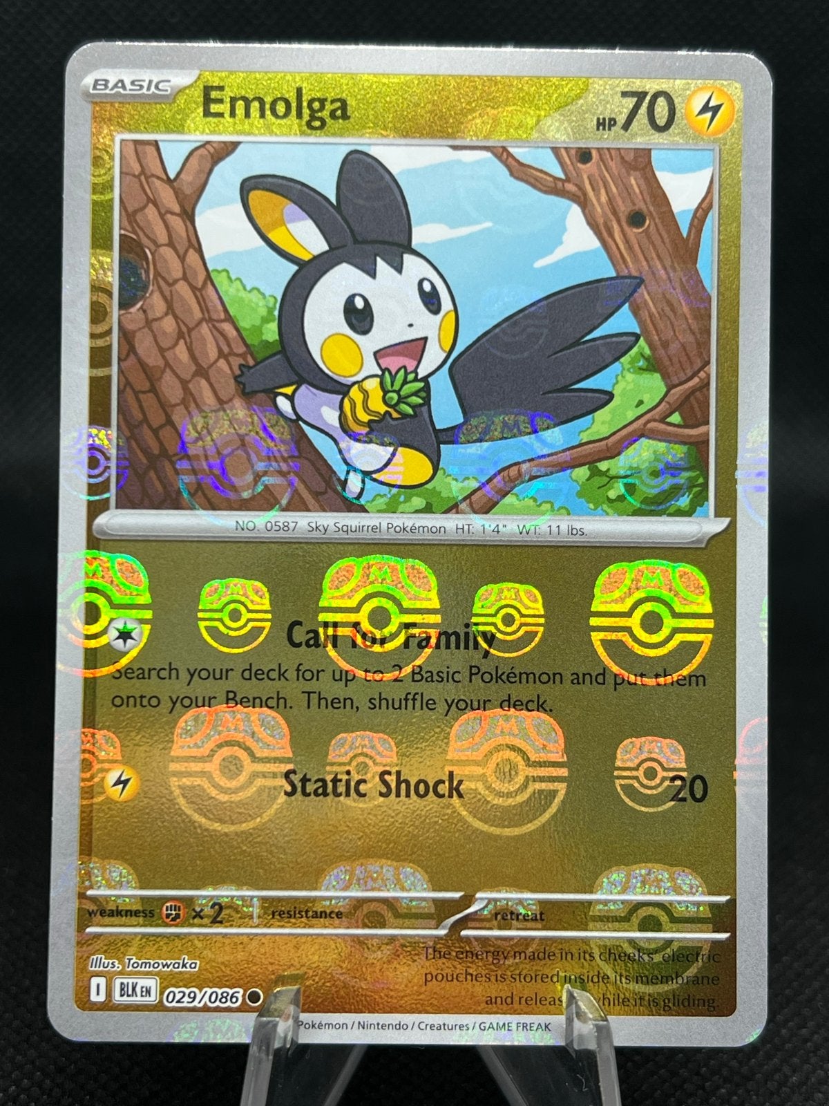 Pokemon Emolga [Master Ball] #29 Pokemon Black Bolt., Hobby en Vrije tijd, Verzamelkaartspellen | Pokémon, Verzenden, Zo goed als nieuw