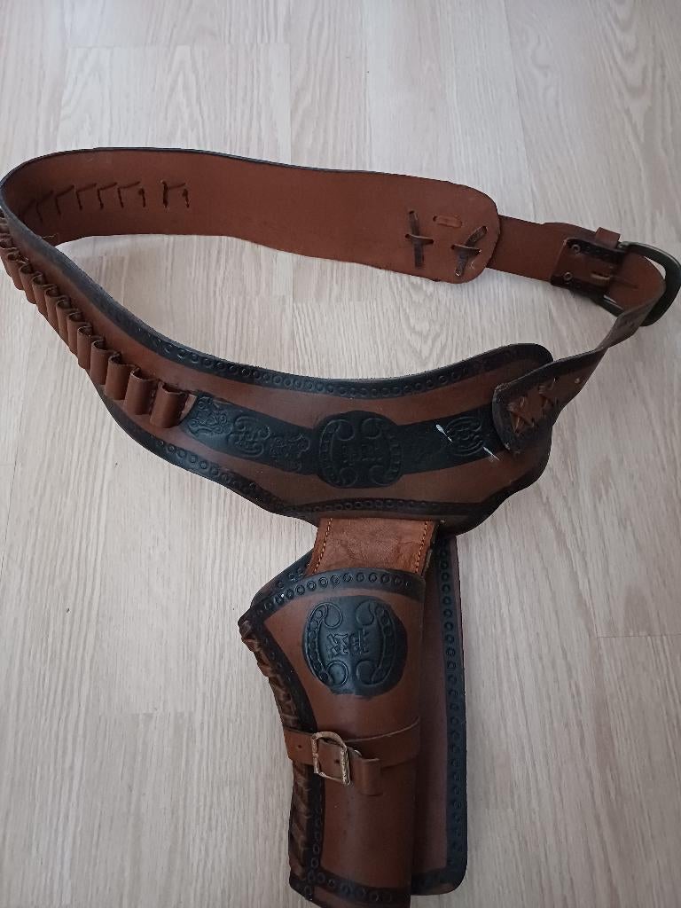 Western Holster leather met klapperpistool, Ophalen of Verzenden, Gebruikt
