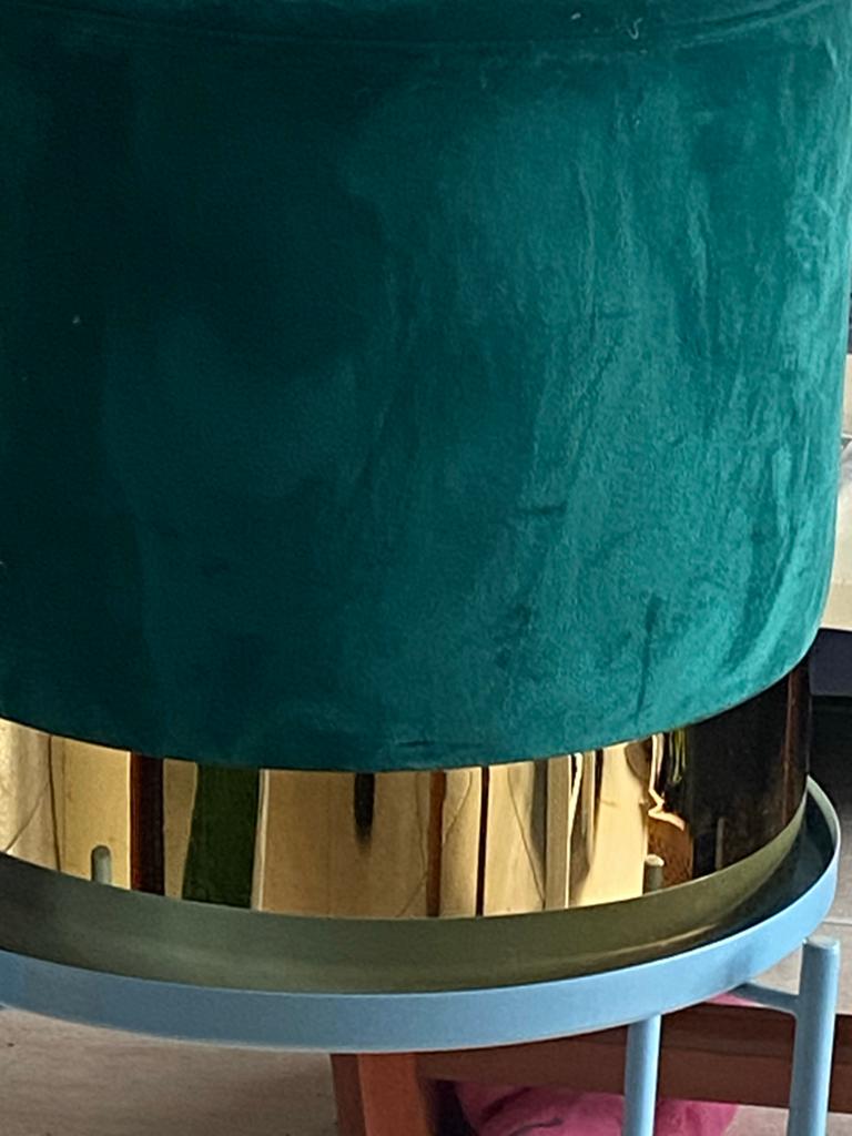 Ronde poef - 40 cm hoog, 38 cm breed, Huis en Inrichting, Banken | Voetenbanken en Poefen, Minder dan 50 cm, Gebruikt, Rond, Ophalen of Verzenden
