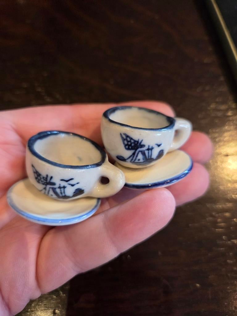 Miniatuur Delfts Blauw Kop en Schotel Setje, Ophalen of Verzenden