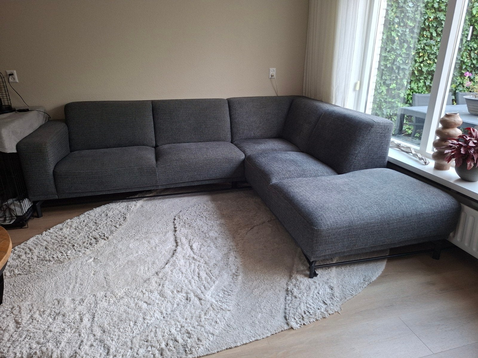 Hoekbank Grijs - moel Viano van Montel, Ophalen, 250 tot 300 cm, Gebruikt, 100 tot 125 cm