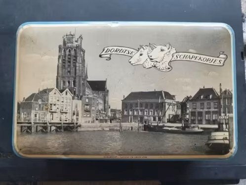 Koekjesblik dordtse schapekopjes Dordrecht, Verzamelen, Blikken, Ophalen, Overige