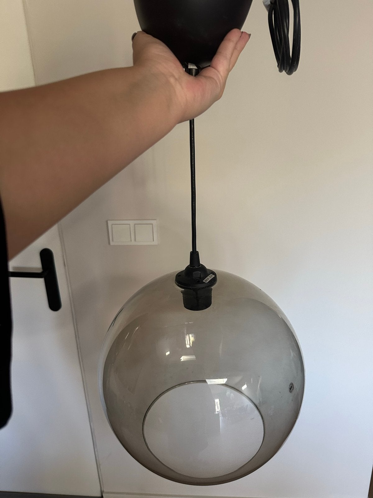 IKEA Jakobsbyn lamp met rookglas, Ophalen, Gebruikt, Glas, E27 (groot)