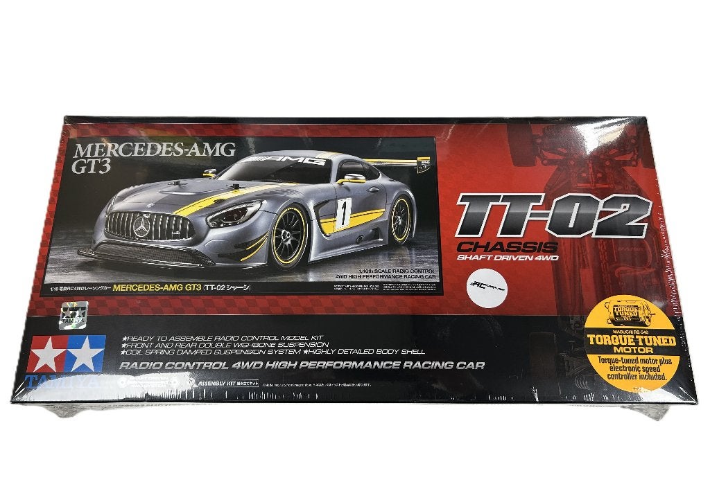 Tamiya 58639 1/10 MB AMG GT3 4WD TT-02 rc auto, Elektro, Nieuw, Ophalen of Verzenden, Schaal 1:10