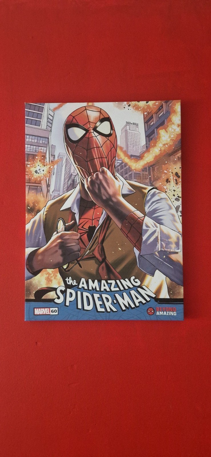 Spiderman Schilderij - The Amazing Spider-Man Marvel 60, Ophalen of Verzenden