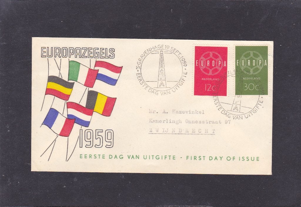 FDC E 39 Europa 1959 (45), Verzenden, Nederland