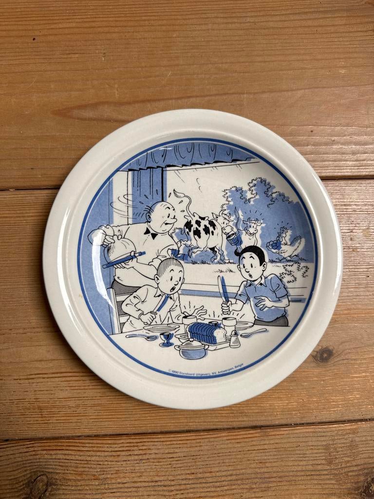 Vintage Suske en Wiske bord - Boerderij tafereel, Verzamelen, Ophalen of Verzenden, Suske en Wiske, Gebruiksvoorwerp