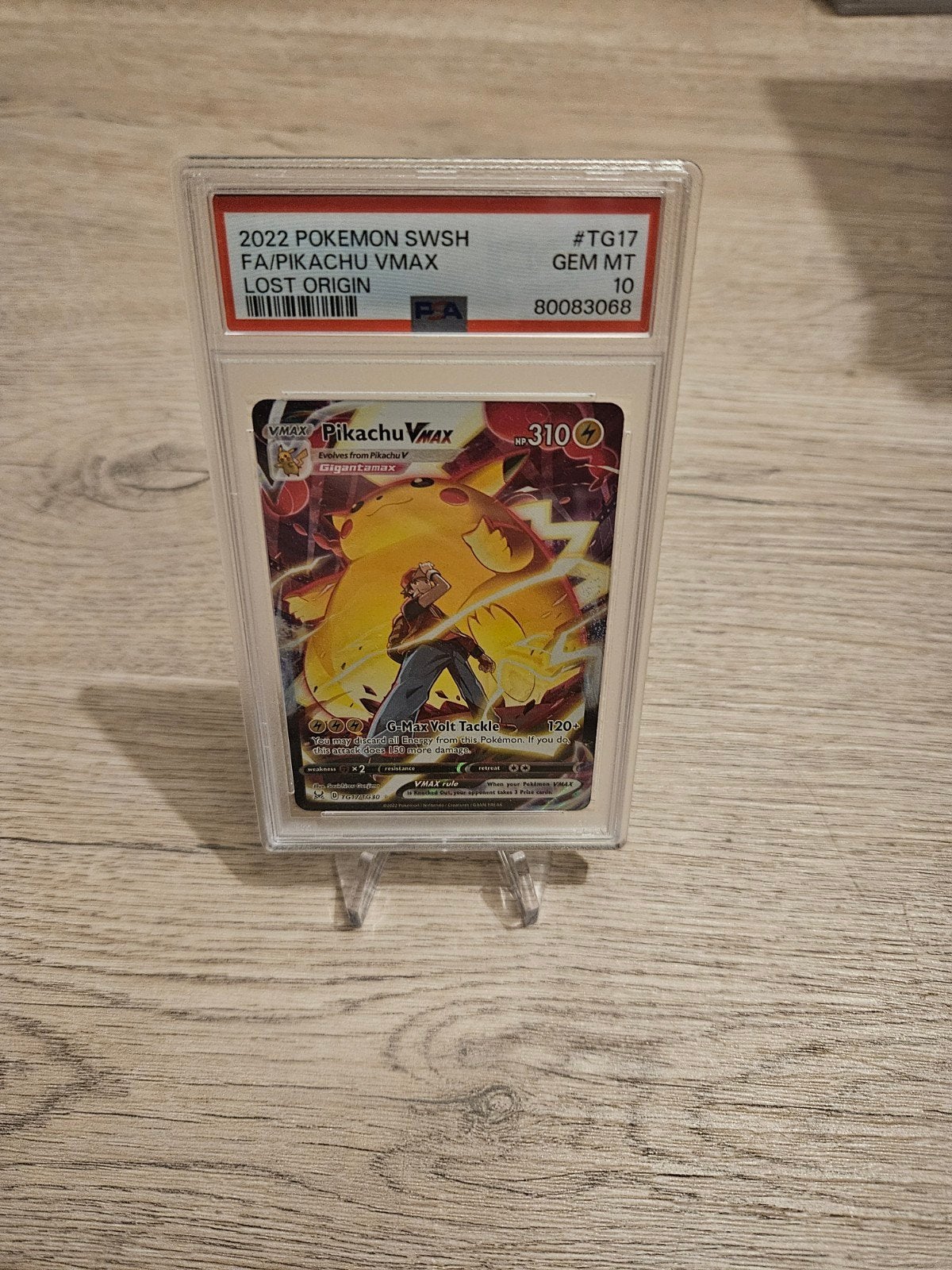 Pikachu VMAX TG17 PSA 10 Lost Origin Pokémon Kaart, Ophalen of Verzenden, Nieuw, Losse kaart