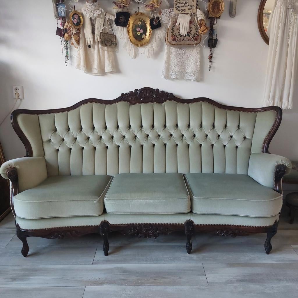 Antieke / Brocante /Vintage Groene bank., Ophalen
