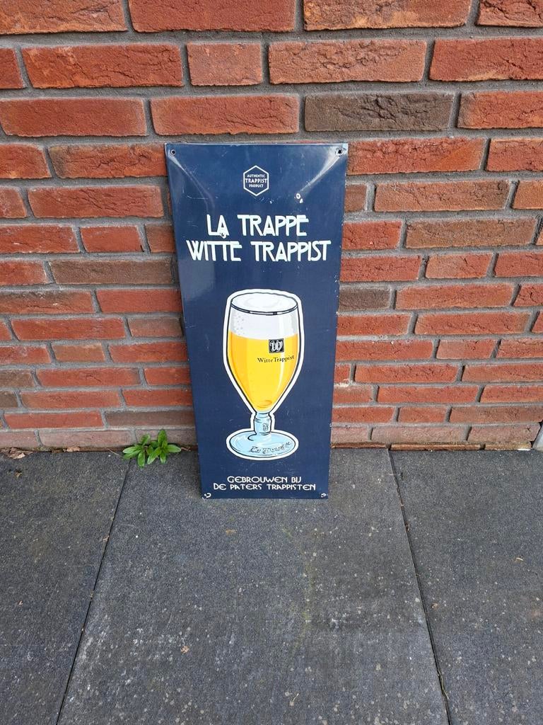 La trappe emaille, Ophalen of Verzenden, Zo goed als nieuw, Reclamebord, Plaat of Schild, La Trappe