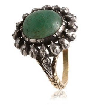 Vintage 14kt gouden jade ring, meesterwerk van Van Meggelen, Verzenden, Goud, Ring, Met edelsteen