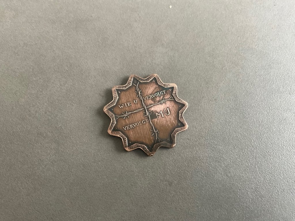 Zeer oude Koperen Medaille met Bijbelse Teksten, Ophalen of Verzenden, Koper