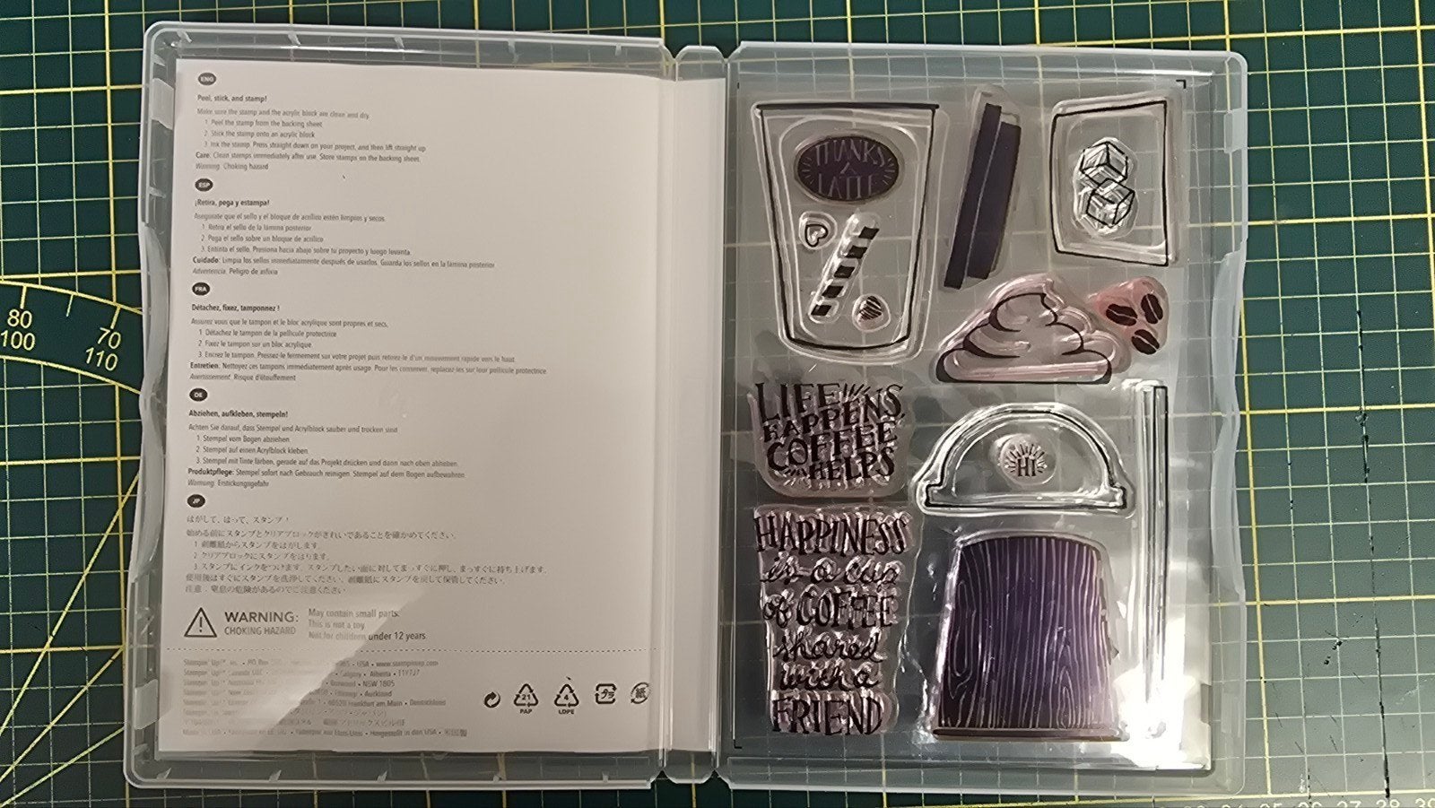 Stampin up stempelset coffee cafe met stansen, Hobby en Vrije tijd, Ophalen of Verzenden, Gebruikt