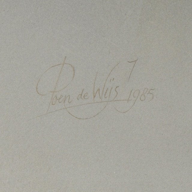 Poen de Wijs (1948) Acryl op Paneel " Lo Specchio " Ges Ged, Ophalen of Verzenden