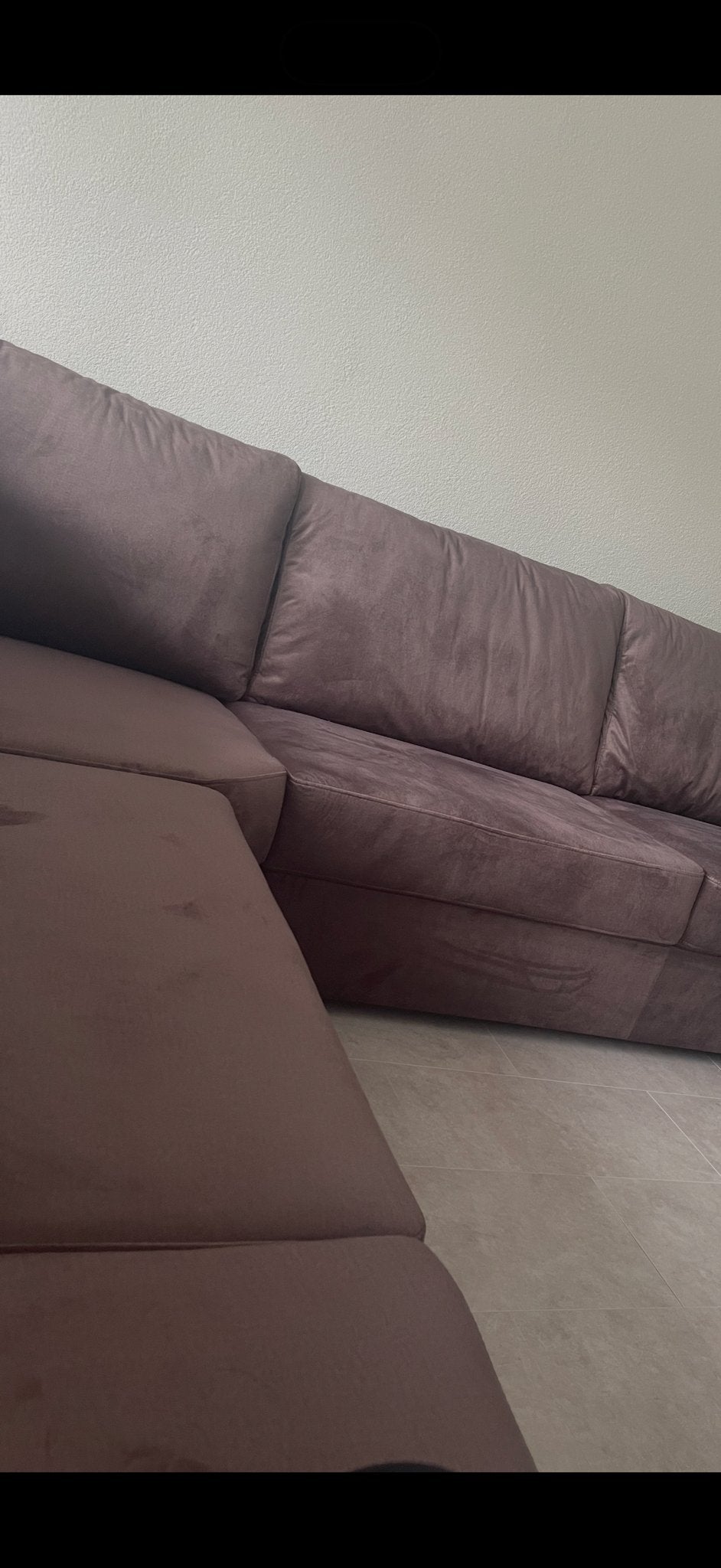 Grote bruine hoekbank - Comfortabel en stijlvol, Huis en Inrichting, Ophalen, Gebruikt, Stof
