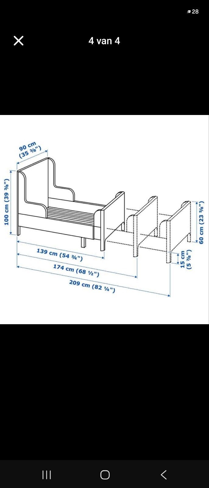 meegroei bed, Huis en Inrichting, Ophalen, Hoogslaper, Eenpersoons, Minder dan 160 cm