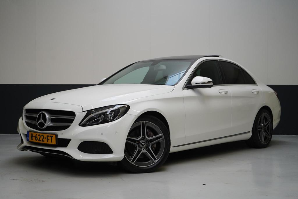 Mercedes-Benz C-klasse 250 Premium Plus | Panoramadak | Navi, Auto's, Mercedes-Benz, Automaat, Euro 6, 4 cilinders, Wit