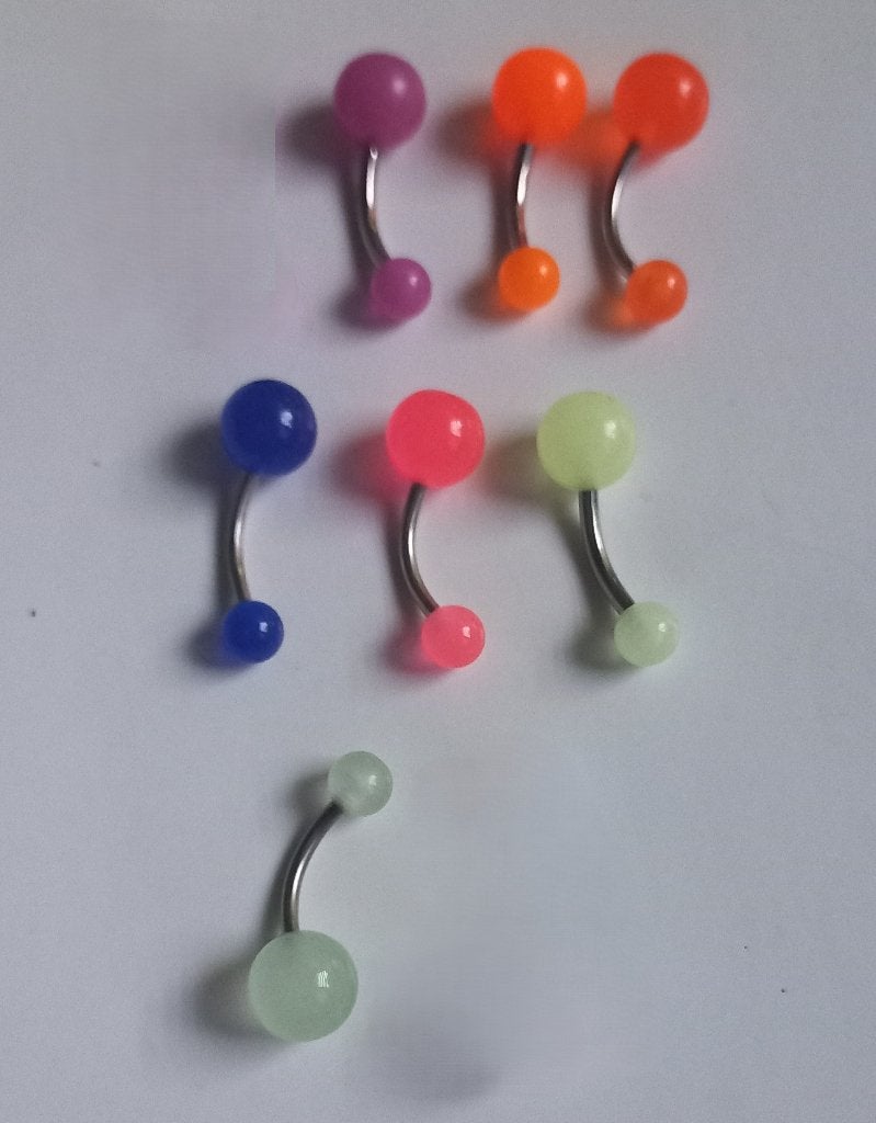 Glow in the dark navelpiercings (banana bells), Sieraden, Tassen en Uiterlijk, Piercings, Ophalen of Verzenden, Nieuw, Overige materialen