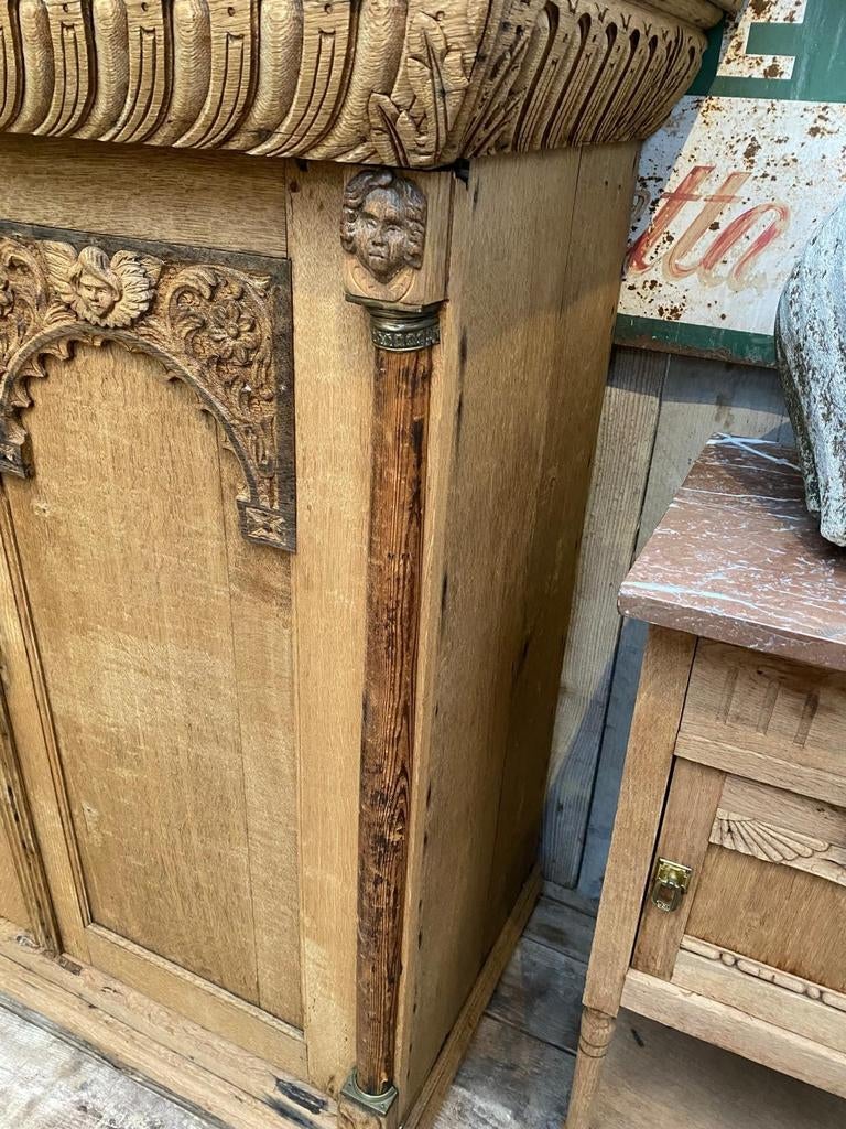 Stoere landelijke Frans eiken kast dressoir, Ophalen
