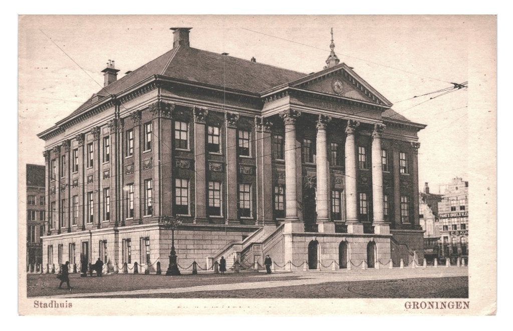 940025 Groningen Stadhuis 1921 Gelopen