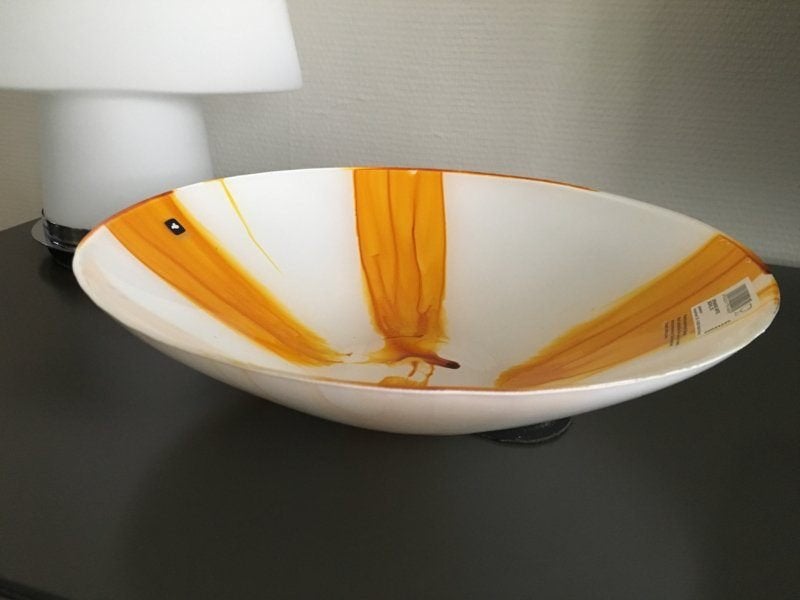 Leonardo Glazen Schaal 33cm Orange Arte in doos, Huis en Inrichting, Schaal, Rond, Nieuw, Ophalen of Verzenden