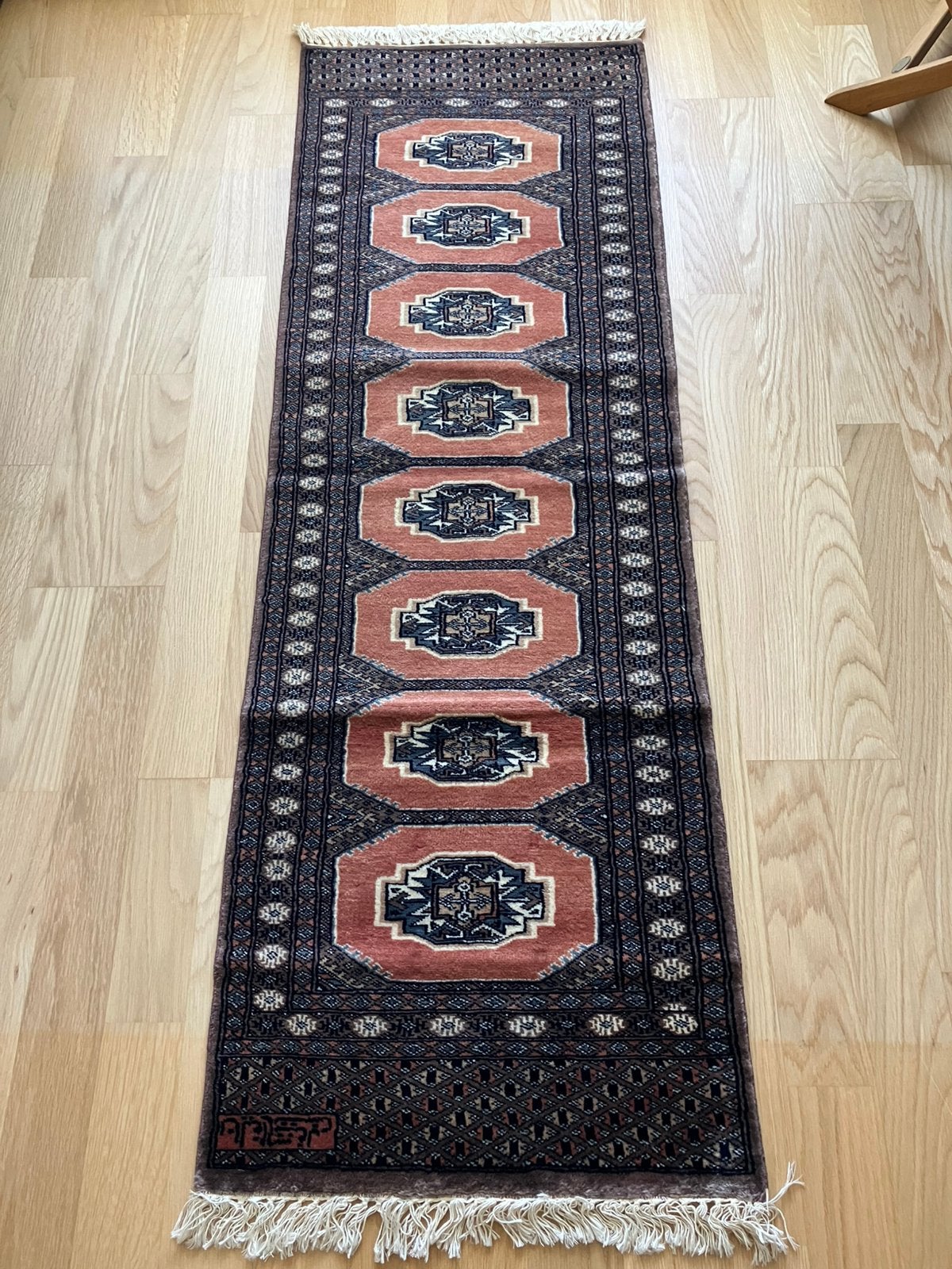 Tapijt wol > gang- of tafelloper 184x61 cm, Huis en Inrichting, Stoffering | Tapijten en Kleden, Bruin, Nieuw, Oosters, 150 tot 200 cm
