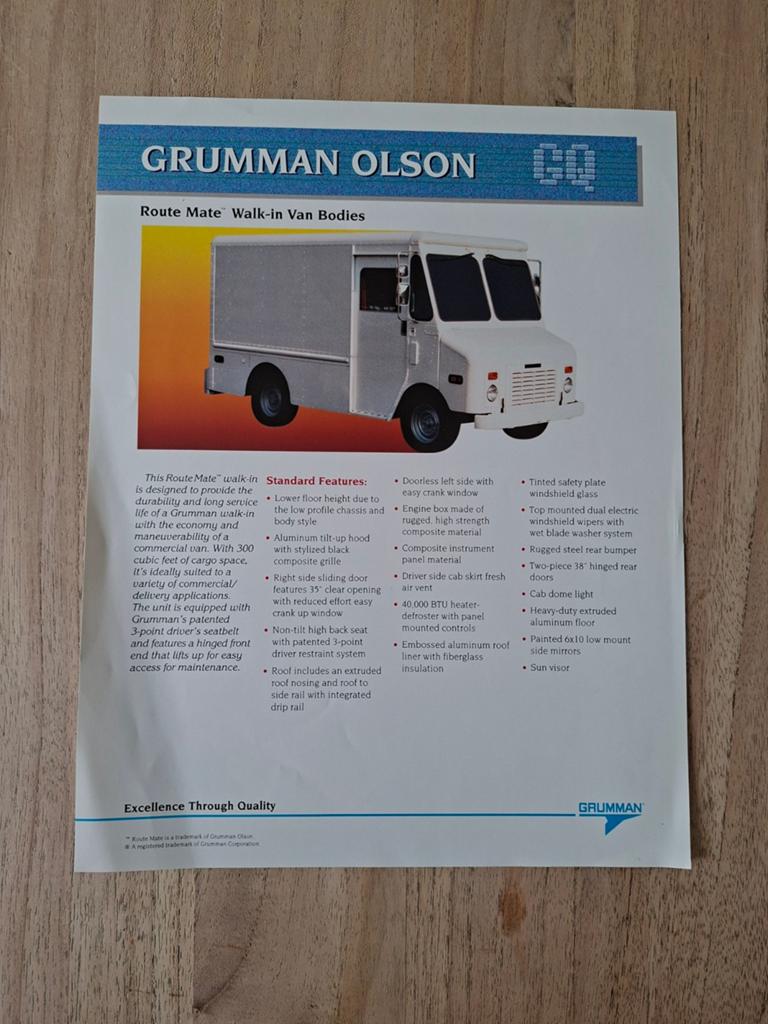 Grumman Olson leaflet USA, Ophalen of Verzenden, Gelezen, Overige merken