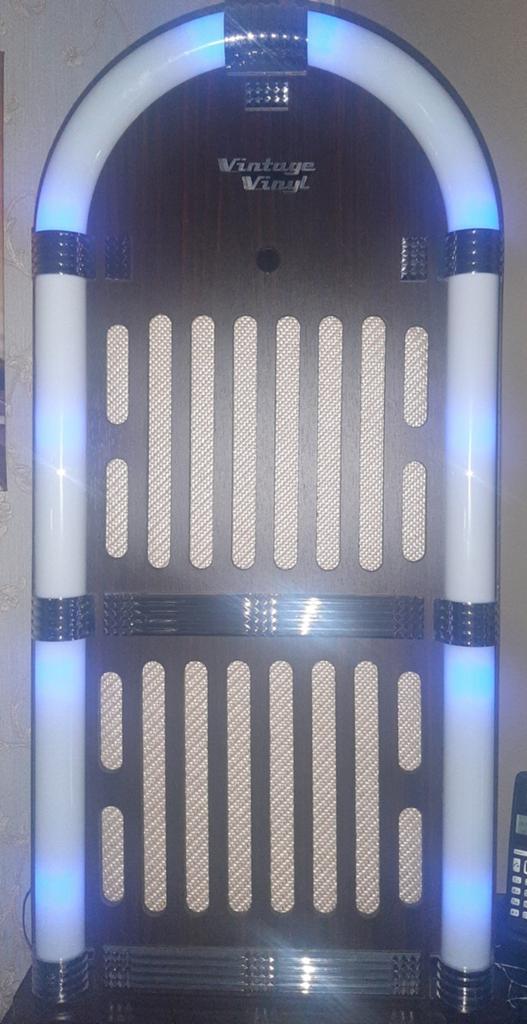 Uniek Jukebox Vintage Vinyl - Retro Stijl met Verlichting, Ophalen of Verzenden, Gebruikt