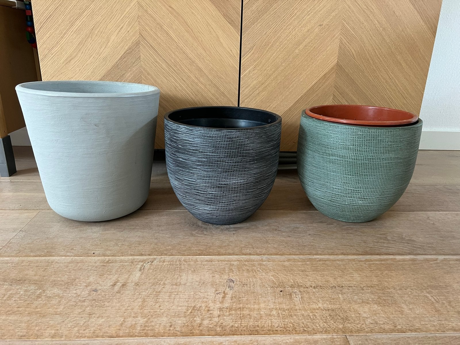 Bloempotten, Kunststof, Gebruikt, Rond, Binnen